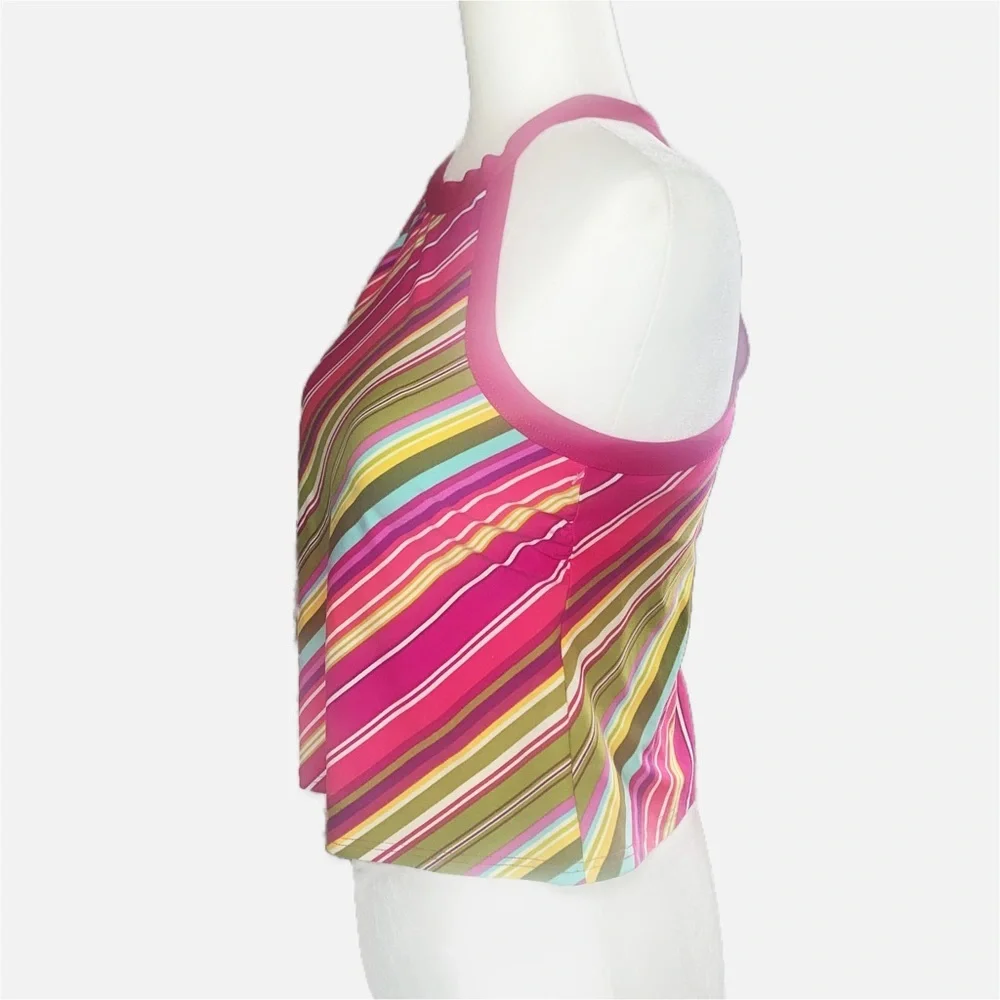 Lands End Halter Tankini Top 6 Keyhole Modest Swim Beach Cruise Resort
